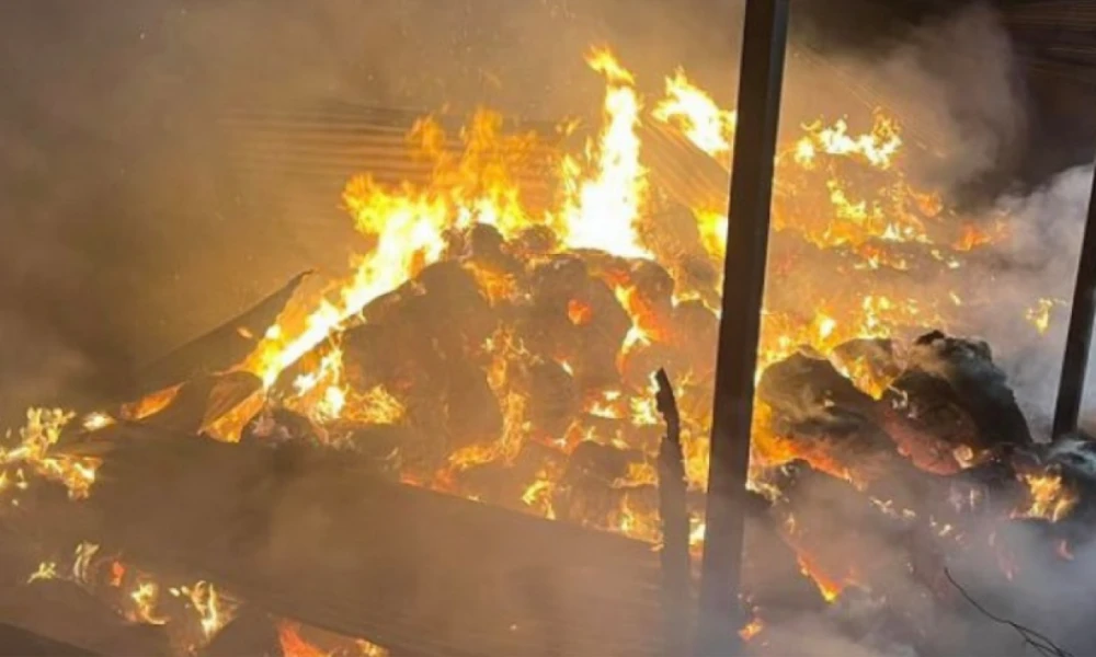 Λάρισα: Φωτιά ξέσπασε μέσα στη νύχτα σε αχυρώνες